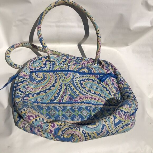 Vera Bradley Laptop Computer Carry Bag Purse Blue ink stain near handle - Picture 1 of 9